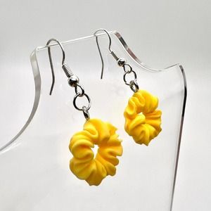 Hair Scrunchie Earrings - Pony Tail Holder Earrings - Quirky Earrings - Scrunchy